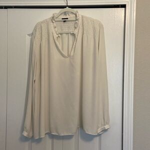 Ann Taylor smocked long sleeve blouse. Size XL.